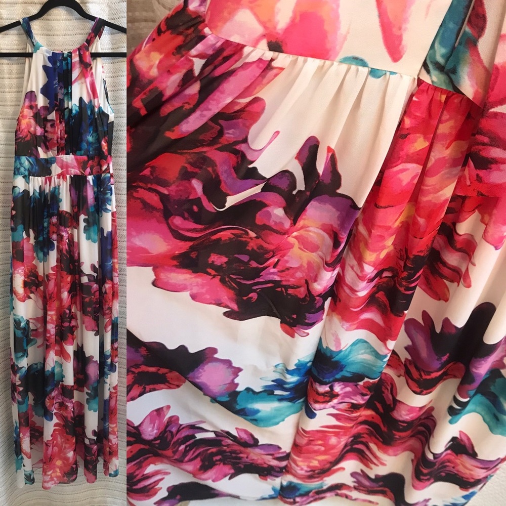 Floral prom evening gown dress